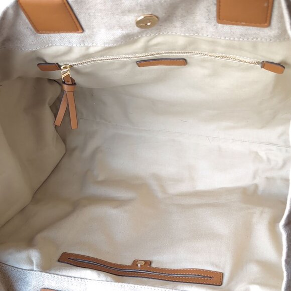 TORY BURCH Tote Ella Large Embroidered Logo Canvas Tote - Picture 8 of 11